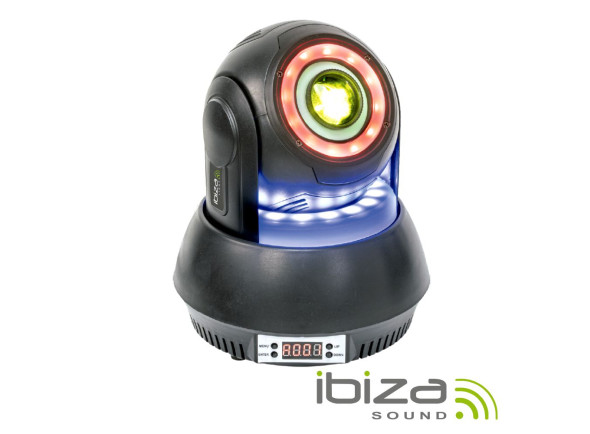 Ibiza  Moving Head 30W 7 Gobos / 3 Anéis LED RGB DMX MIC